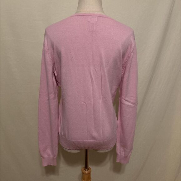 pink vneck sweater top - Picture 2 of 3
